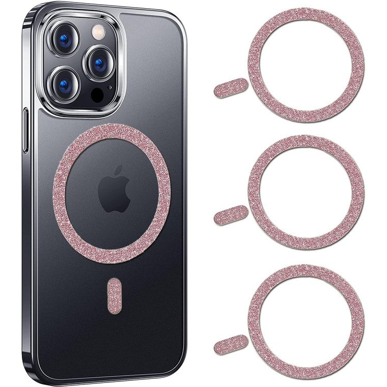 COJOC for MagSafe Ring Stickers, Glitter Universal Magnetic Metal Ring Compatible with Magsafe Accessories & Wireless Charging for iPhone 16/15/14/13