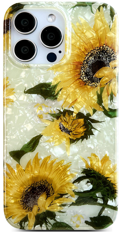 Qokey for iPhone 16 Pro Max Case, Cute Soft Shockproof Sparkle Crystal Clear Lightweight TPU Flower Pattern Design Non-Yellowing Phone Cover for iPho