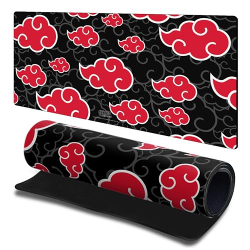 Head Case Designs Officially Licensed Naruto Shippuden Akatsuki Pattern Graphic Art 23.62 x 11.81 x 0.12 inches (600 x 300 mm) - L Gaming Office Desk