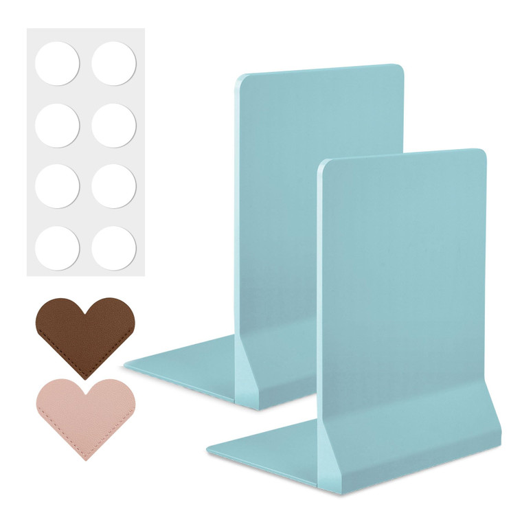 lcolpiol Foldable ABS Bookends for Thick Books, Sold in Pairs - Ideal for Offices, Studies, Libraries, and Classrooms - includes 2 Heart-Shaped Bookm