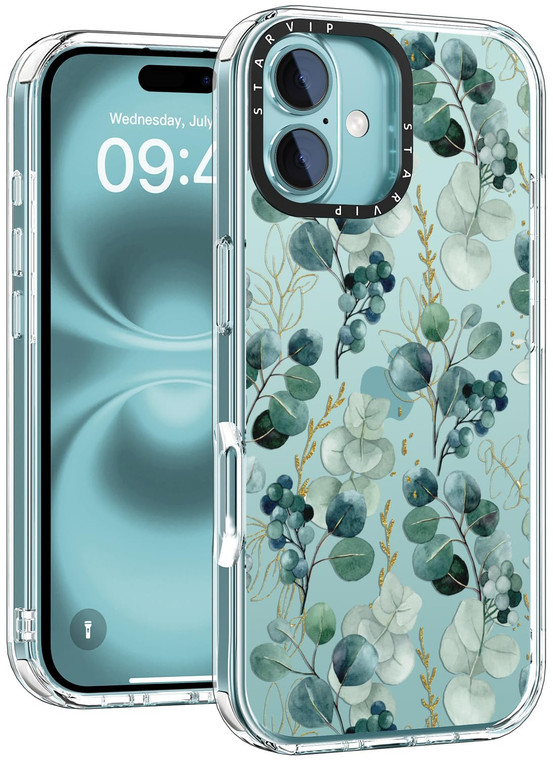 STARVIP Wildflower Phone Case for iPhone 16 Cute Trendy Aesthetic Floral Design for Women & Girls - Military-Grade Drop Protection - Clear Hard Shell