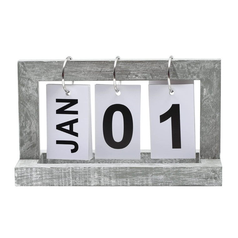MITREL Desk Calendars for Office Flip Calendar,Perpetual Desktop Calendar 2025 Cute Small Flip Calendar, Memorial Day Recorder(Washed Gray)