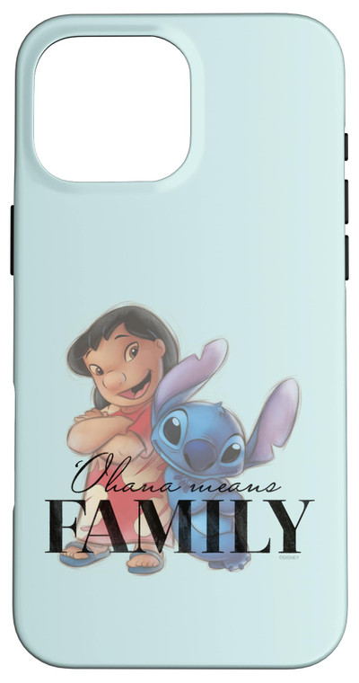 iPhone 16 Pro Max Disney 100 Anniversary Lilo & Stitch D100 Quote Ohana Case