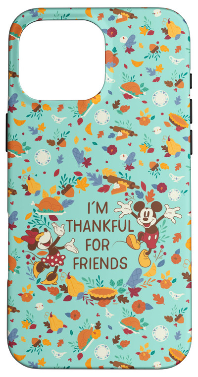 iPhone 16 Pro Max Disney Mickey & Minnie Mouse Thankful for Friends Autumn Case