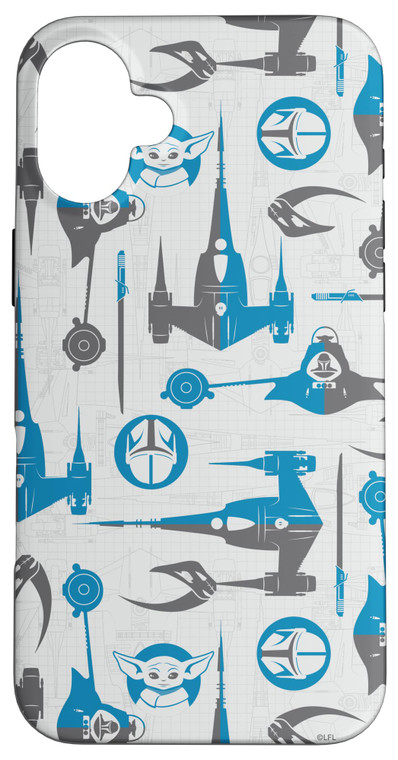 iPhone 16 Plus Star Wars The Mandalorian & Grogu Signets and Starships Case