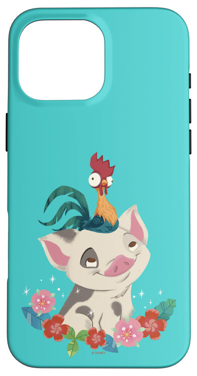 Disney Moana Pua & Hei Hei Floral Case for iPhone 16 Pro Max