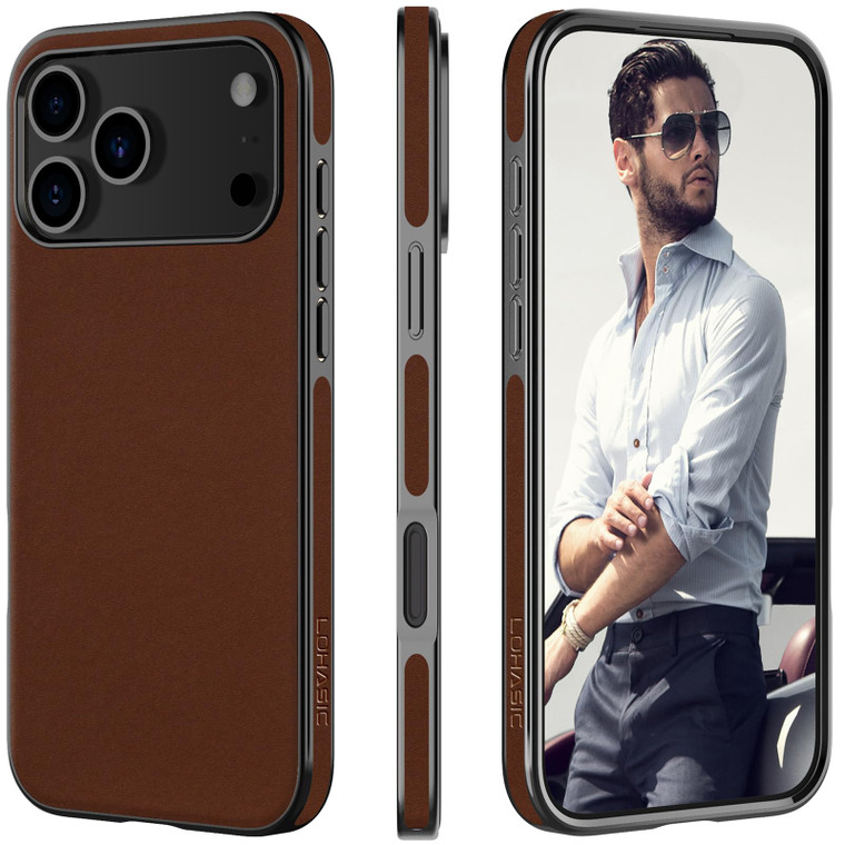 LOHASIC for iPhone 17 Pro Max Case Leather, Slim Luxury Designer Aesthetic Cover for iPhone 17 Pro Max, Soft Vegan Business iPhone 17 Pro Max Leather