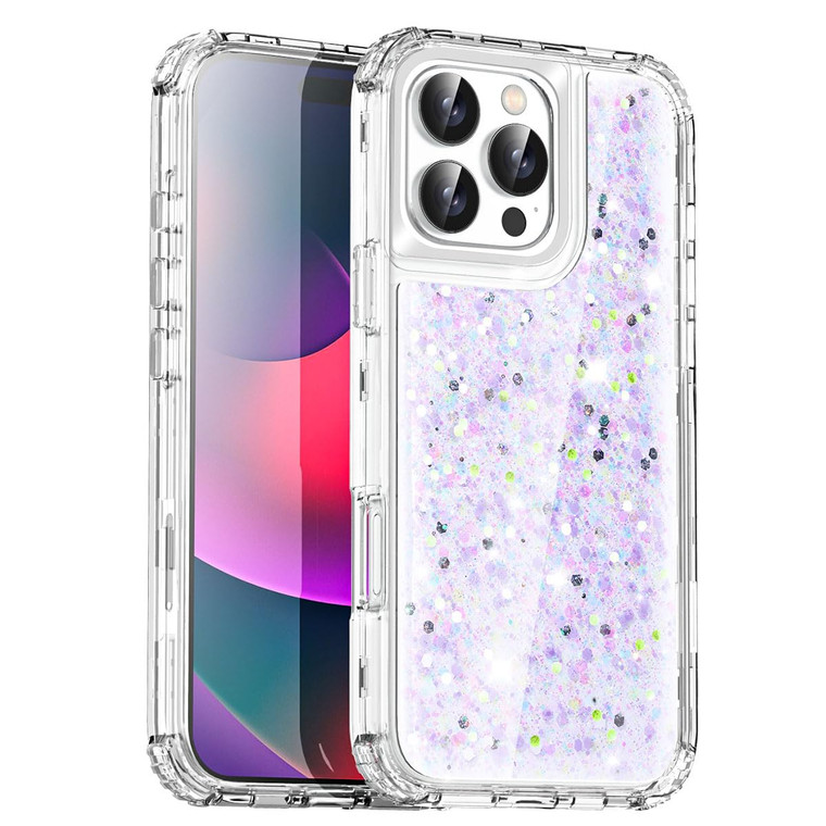 AICase for iPhone 16 Pro Case Bling Glitter for Women Girls Cute Shiny Sparkle,3 in 1 Heavy Duty Durable 3-Layer Military Grade Shockproof/DropProof
