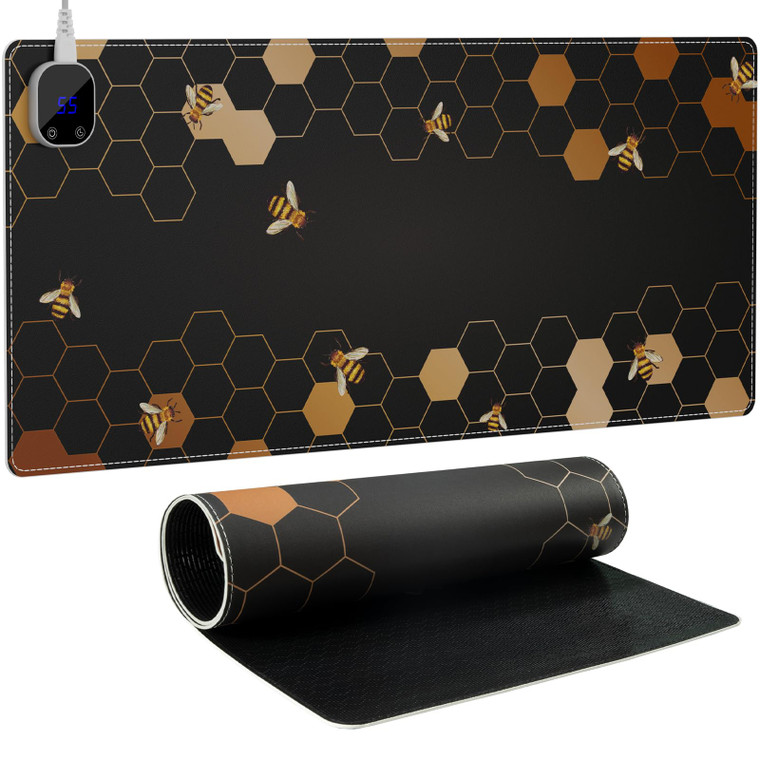 iCasso Heated Mouse Pad, XL Big Desk Pad with 4 Heating Levels & 4 Auto Shut-Off Levels for Computer Keyboard, 31.5" x 13" Large Safe Desk Mat Hand W