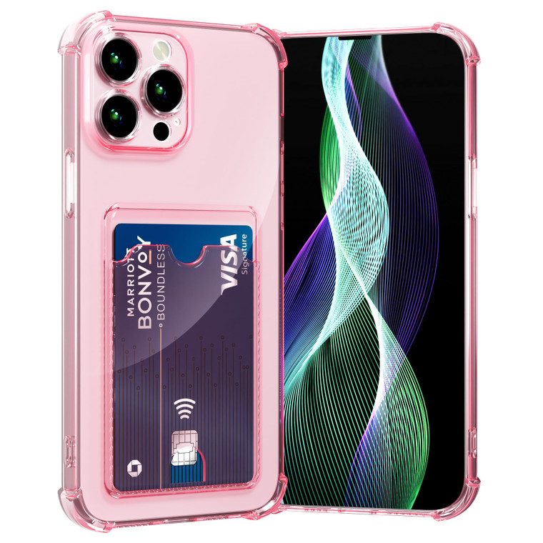 AKABEILA Case for iPhone 16 Plus Protective Case with Card Slot Transparent Silicone TPU Mobile Phone Case Thin Soft Shockproof Flexible Mobile Phone