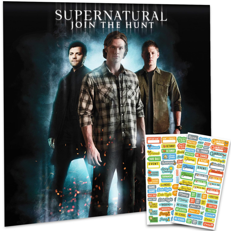 Supernatural Calendar 2026 - Deluxe 2026 Supernatural TV Show Wall Calendar Bundle with Over 100 Reminder Stickers (Sam & Dean Winchester Gifts, Offi