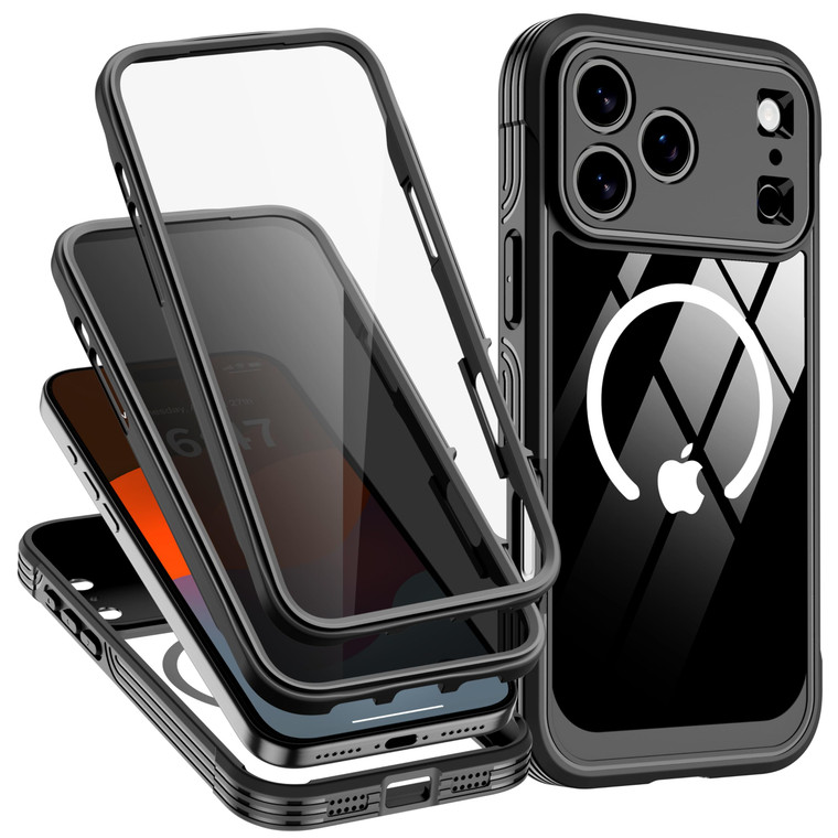 AMILIFECASES Magnetic for iPhone 17 Pro Max Case, [Compatible with Magsafe] Built-in 9H & Privacy Screen Protector, [Military Grade Protection] Shock