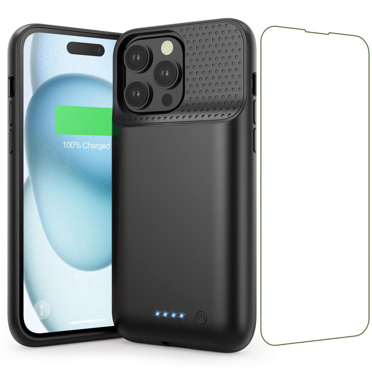 Battery Case for iPhone 15 Pro Max,Powerful 8600mah Ultra-Slim Protective Charging Case,15W Fast Charging Portable Rechargeable Expandable Battery Ch