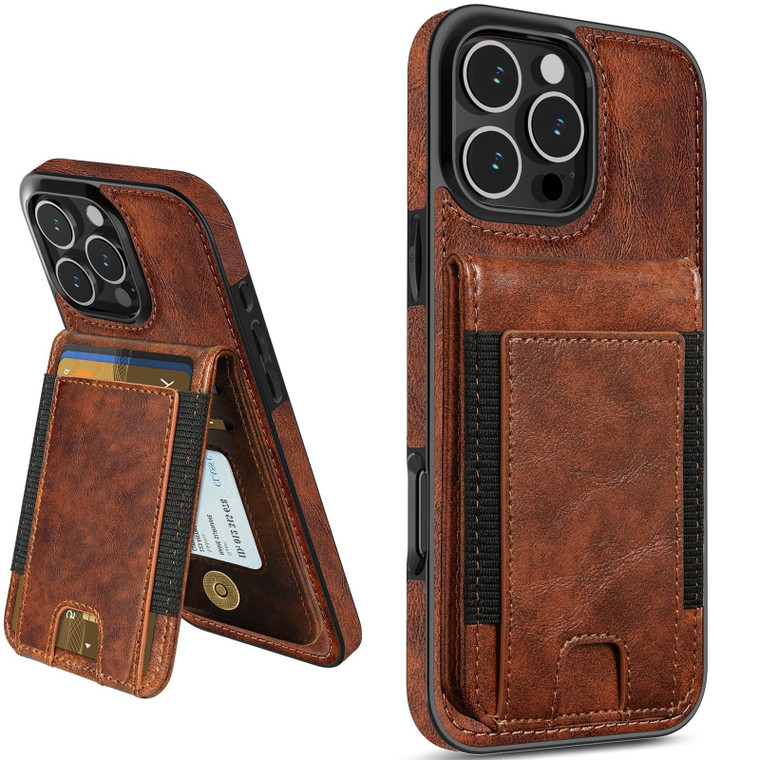 LOHASIC for iPhone 16 Pro Wallet Case with Card Holder, Magnetic Flip RFID Blocking PU Leather Kickstand 5 Card Slots Protective Cover Phone Case for