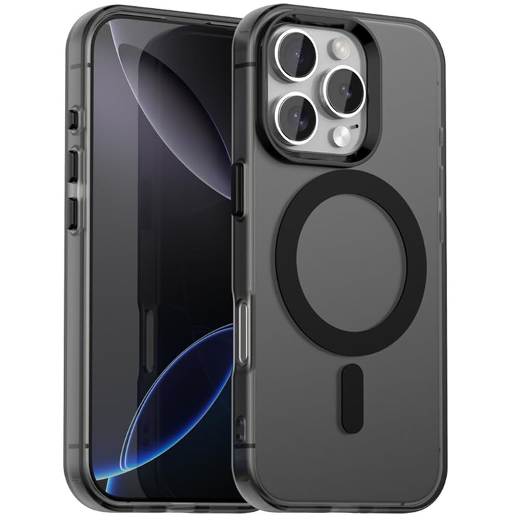 Monwutong Candy Series Slim Case Compatible with MagSafe Magnetic Case for iPhone 16 Pro,Camera and Screen Protection Cover for iPhone 16 Pro,TG Blac