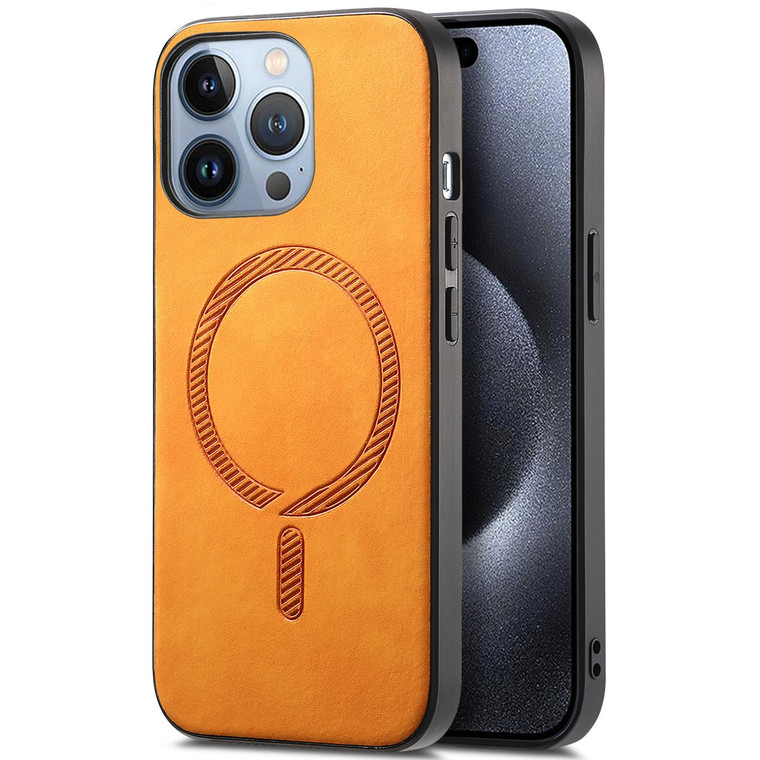 Dinglijia Slim Leather Case Compatible with MagSafe Strong Magnetic Case for iPhone 16 Pro,Camera and Screen Protection Cover for iPhone 16 Pro,FG Ye