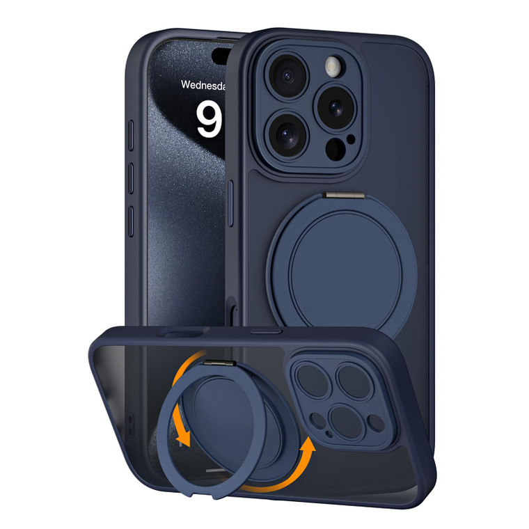 COOLQO Magnetic for iPhone 16 Pro Max Case with Stand, Compatible with MagSafe, Military Grade Drop Protection, Translucent Matte Scratch-Resistant B