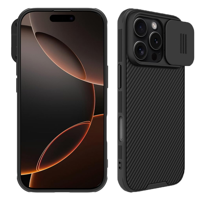 Mangix for iPhone 16 Pro Case with Camera Cover,Slim Fit Thin Polycarbonate Protective Shockproof Cover with Slide Camera Cover, Upgraded Case for Ph