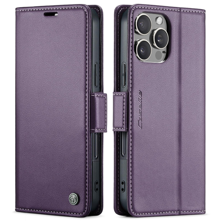 QLTYPRI Wallet Case for iPhone 16 Pro, Premium PU Leather Magnetic Flip Folio Case with RFID Blocking Credit Card Slots Kickstand Shockproof Protecti