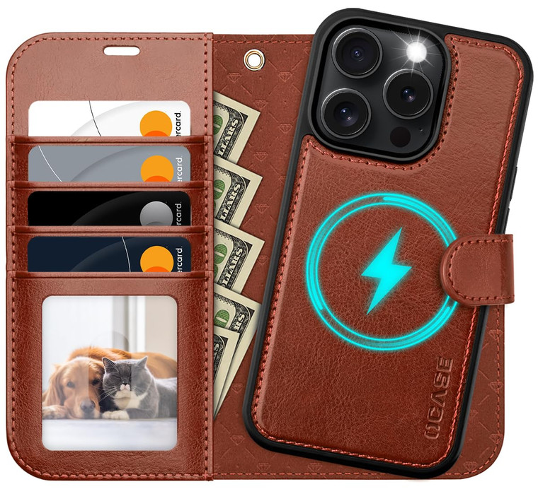 OCASE for iPhone 16 Pro Max Case Detachable Wallet Case with Card Holder, 2 in 1 Pu Leather Flip Folio with RFID Blocking Stand Wrist Strap Shockproo