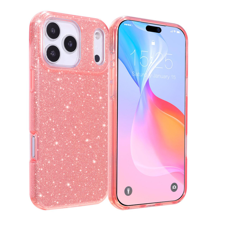 MILPROX Compatible for iPhone 17 Pro Glitter Case 6.3 inch, Stylish Luxury Shiny Sparkle Bling Sparkly Rubber Gel Shell Case Design for Women Girls,