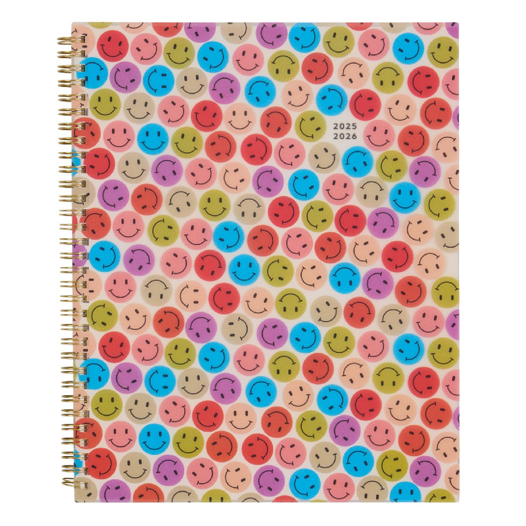 Organized by Happy Planner Twin-Loop Dated 12-Month Jul. 2025Jun. 2026 Planner, Big Size, Horizontal Layout, Sunny Smiles
