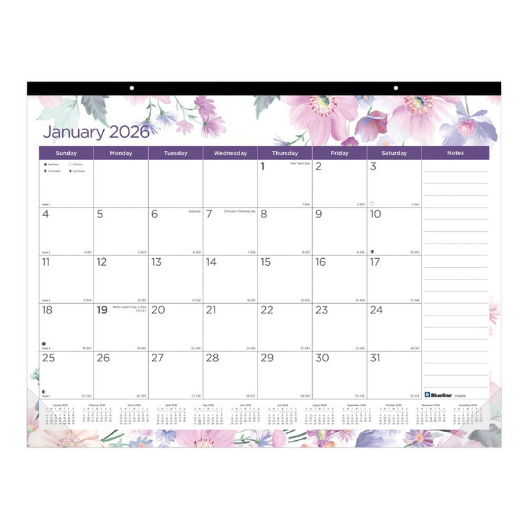 Blueline® 2026 Colorful Monthly Desk Pad Calendar, 12 Months, January to December, 22" x 17", Passion (C194113-26)