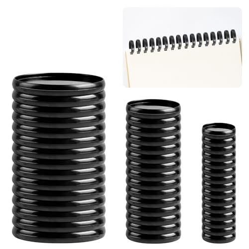 45PCS Book Binding Discs - 2.1" 1.4" 1" Black Expansion Discs for DIY Notebooks, Planner, and Scrapbooking Supplies