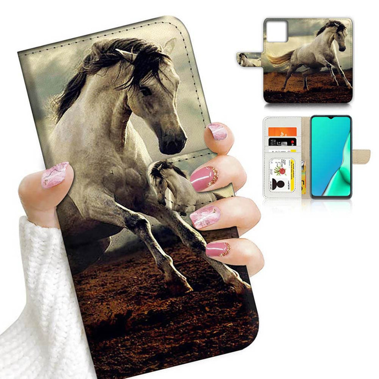 Ajourtek for iPhone 16 Pro Max, Designed Flip Wallet Phone Case Cover, A9521 Horse