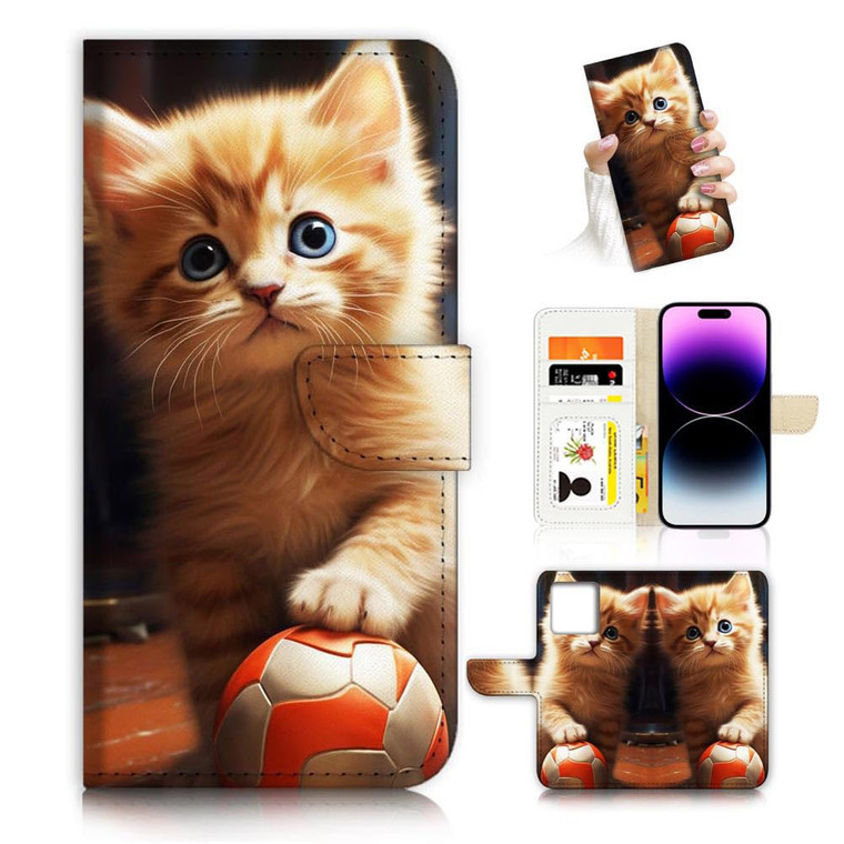 for iPhone 16 Pro, Designed Flip Wallet Phone Case Cover, A26867 Cute Ginger Ket 26867