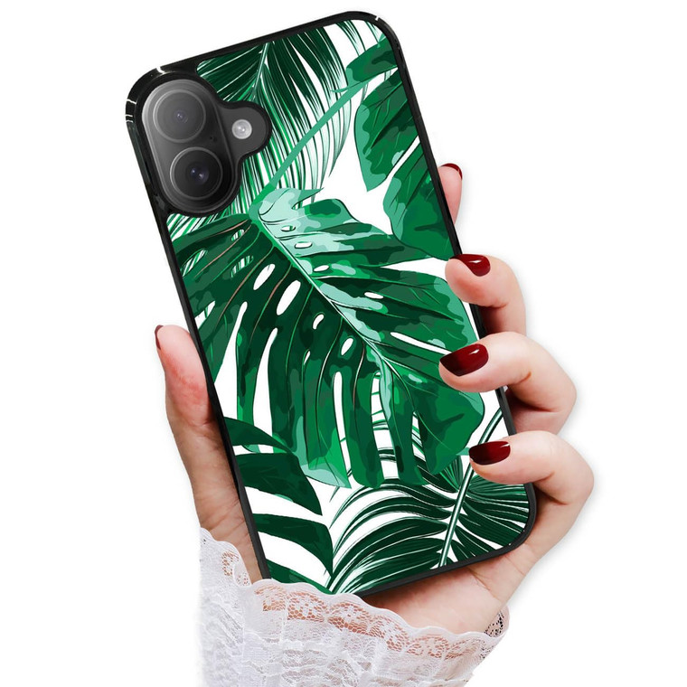 AJOURTEK for iPhone 16, Durable Protective Soft Back Case Phone Cover, HOT12702 Tropical Palm