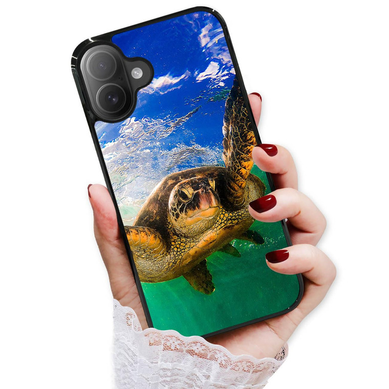 AjourTek for iPhone 16, Durable Protective Soft Back Case Phone Cover, HOT13439 Turtle in Sea