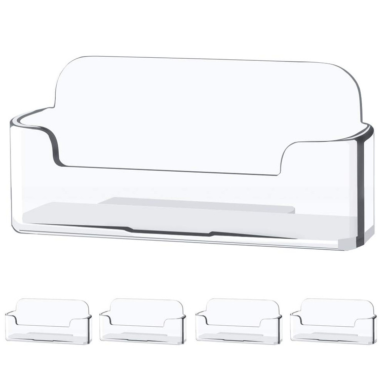 ZIPCCI 4 Pack Acrylic Business Card Stand - Clear, Fits 30-50 Cards