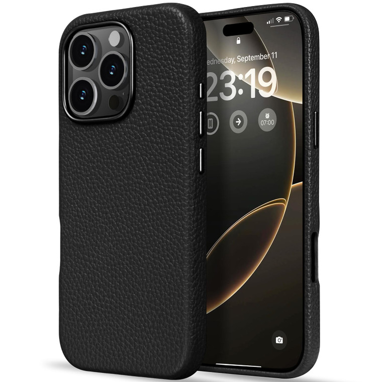 LOHASIC for iPhone 16 Pro Max Case, Compatible with MagSafe Business Classic Leather Soft Grip Magnetic Cover Full Body Protective Cases 2024 New, Bl