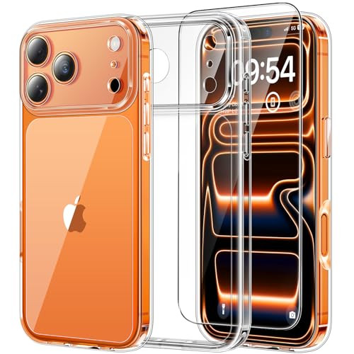 TAURI for iPhone 17 Pro Case, Full Camera Protection with Screen Protector, Anti-Yellowing Military-Grade Protection Shockproof Slim Phone Case for i