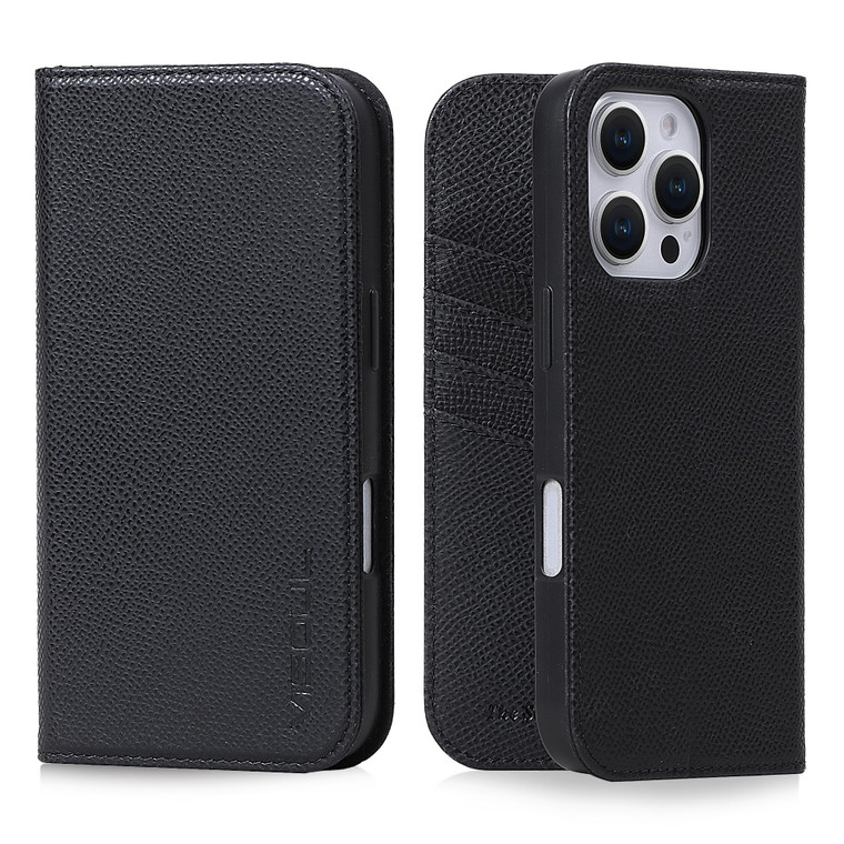 VISOUL Genuine Leather Case for iPhone 16 Pro Max Wallet Case with Card Holders, Magnetic Kickstand Flip Folio Cover Compatible with iPhone 16 Pro Ma