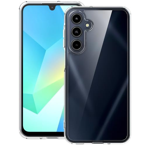 Eastcoo Clear Case for Samsung Galaxy A16 4G / 5G (2024), [Hard PC Back+Soft TPU Bumper] [Anti-Yellowing] Slim Fit Full Protective Shockproof Transpa