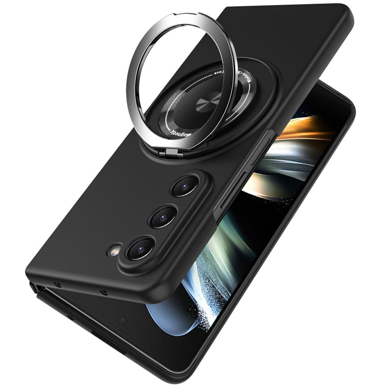 for Samsung Galaxy Z Fold6 Case with Ring,Compatible with Magnetic,PC Hard Protective Cover,with Stand Function,360° Rotating Magnetic,Simple Durable