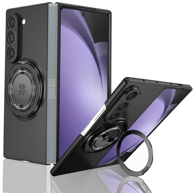 MRRSIWEI Designed for Samsung Galaxy Z Fold 6 Case Magnetic with Kickstand [Compatible with MagSafe], Slim Rugged Shockproof Anti-Scratch Phone Case