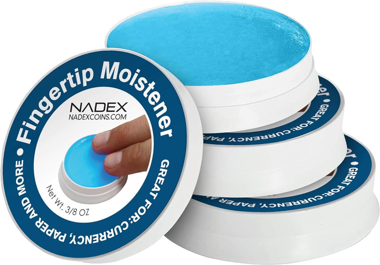 Nadex 6 Pack Fingertip Moistener Pads, Blue - Non-Slip Counting Cash Bills Separating Documents - Finger Moisturizer Non-Toxic Greaseless Odorless Pa