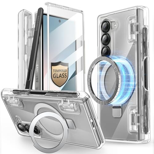 i-Blason Cosmo for Samsung Galaxy Z Fold 6 Case with MagSafe Stand & S Pen Holder [Built-in Tempered Glass Screen Protector] [Hinge Protection] Full