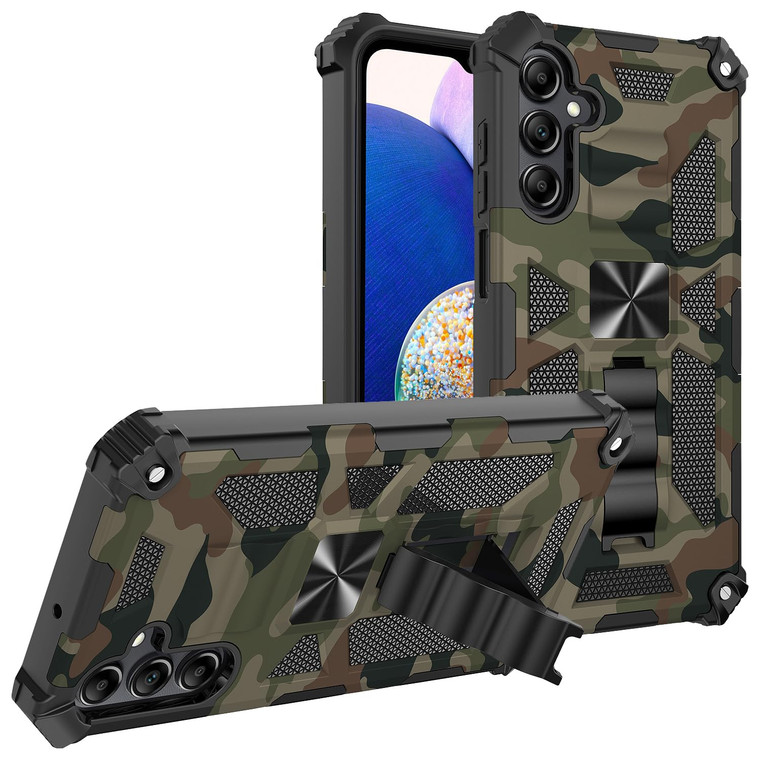 Eilkmcre for Samsung Galaxy A16 5G / A16 4G Case, Camouflage Design Phone Case with Built-in Kickstand Heavy Duty Shockproof Military Grade Camo Prot