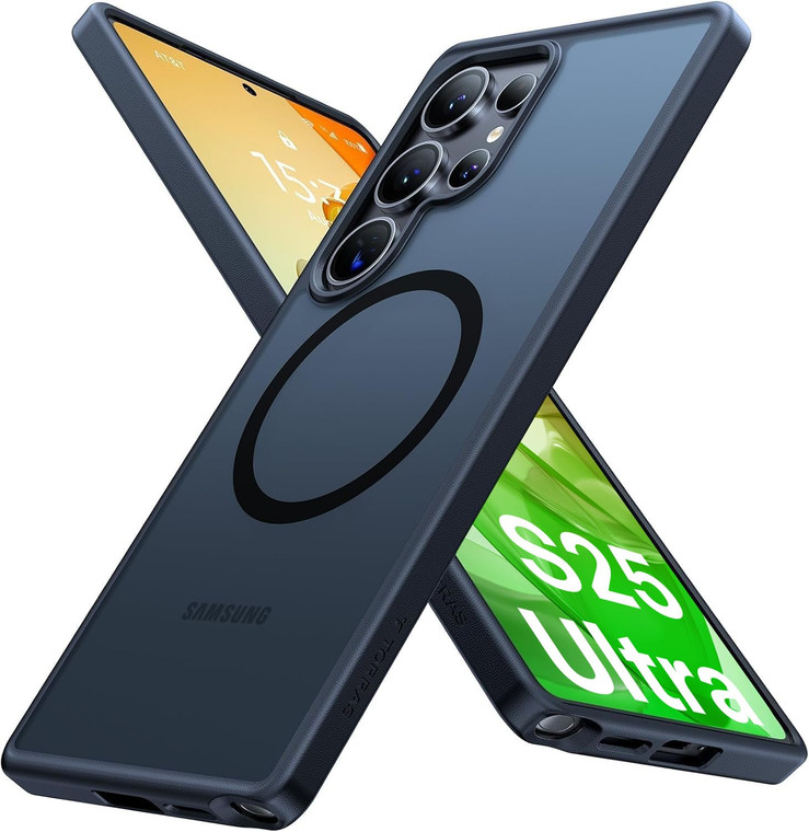 TORRAS Magnetic Shockproof for Samsung Galaxy S25 Ultra Case, Fit for MagSafe, 4X Military Grade Protection, Translucent Slim Case for Samsung S25 Ul