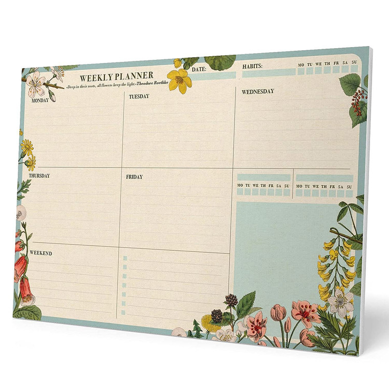 Kokonote Botanical Weekly Planner A3 - Desk Calendar - Family Calendar - 54 Tear Off Pages - Desk Planner - Kokonote Planner