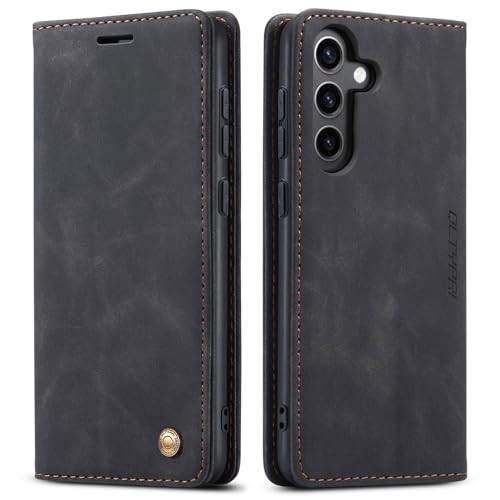 QLTYPRI Case for Samsung Galaxy A16 4G/5G, Vintage PU Leather Wallet Case Card Slot Kickstand Magnetic Closure Shockproof Flip Folio Case Cover for S