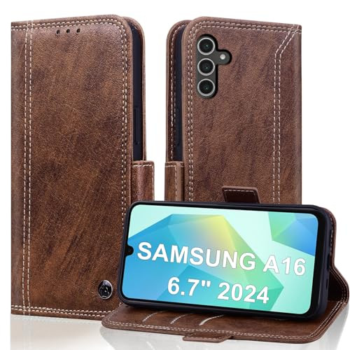 Varohix Wallet Case for Samsung Galaxy A16 5G 6.7" with RFID Blocking Credit Card Holder, PU Leather Folio Flip Kickstand Protective Shockproof Cover