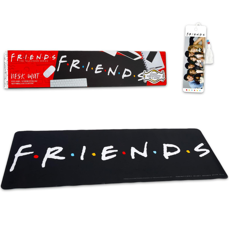 Friends Computer Desk Mat for Teens and Adults - Bundle with 12" x 31" TV Show Logo Computer Mousepad Plus Bookmark | Friends TV Sitcom Desk Office S