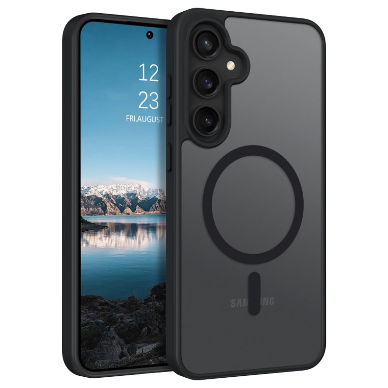 GUAGUA for Samsung Galaxy S24 FE 5G Case, Magnetic Phone Case for Samsung S24 FE, Compatible with MagSafe Translucent Matte Shockproof Phone Case Cov