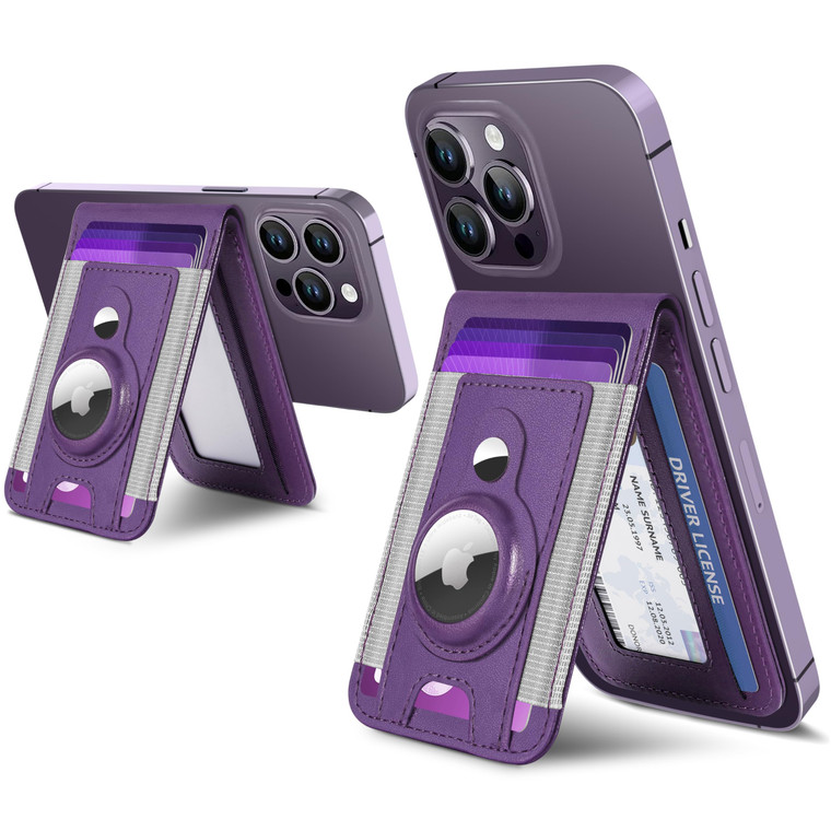 ExtreLife for Magsafe Wallet with Airtag Holder, Magnetic Wallet for iPhone 17/16/15/14/13/12 Series, 9-Card Holder, Open ID Window, Adjustable Stand