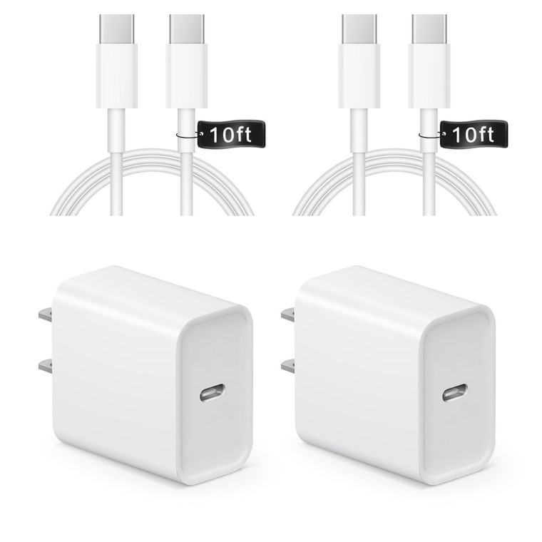 iPhone 17 16 15 Charger Fast Charging 10FT - 20W USB C Charger Block with Type C Cable Compatible with iPhone 17/17 Pro/17 Pro Max/Air/16/16e/15, iPa